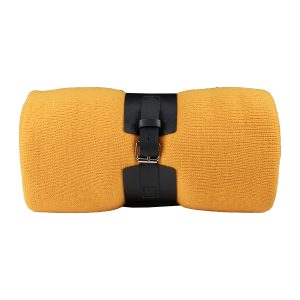 Плед  "Belt"; жёлтый; 130 х 180 см; 100% акрил, с поясом