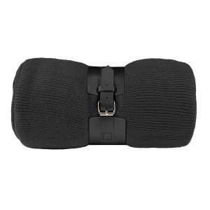 Плед  "Belt"; чёрный; 130 х 180 см; 100% акрил, с поясом